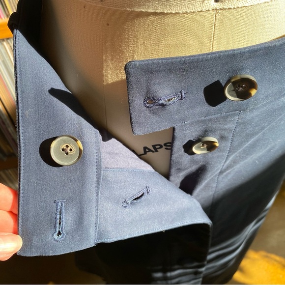 NWOT EVERLANE Navy BlueButton Front A-Line Skirt size 2 - Picture 5 of 9